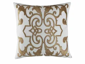 Mozart White & Straw Pillow by Lili Alessandra