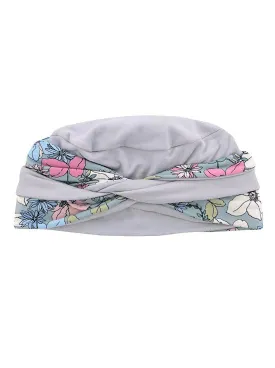 Twisty Turban Buttery Soft Gray Sage Pink Floral